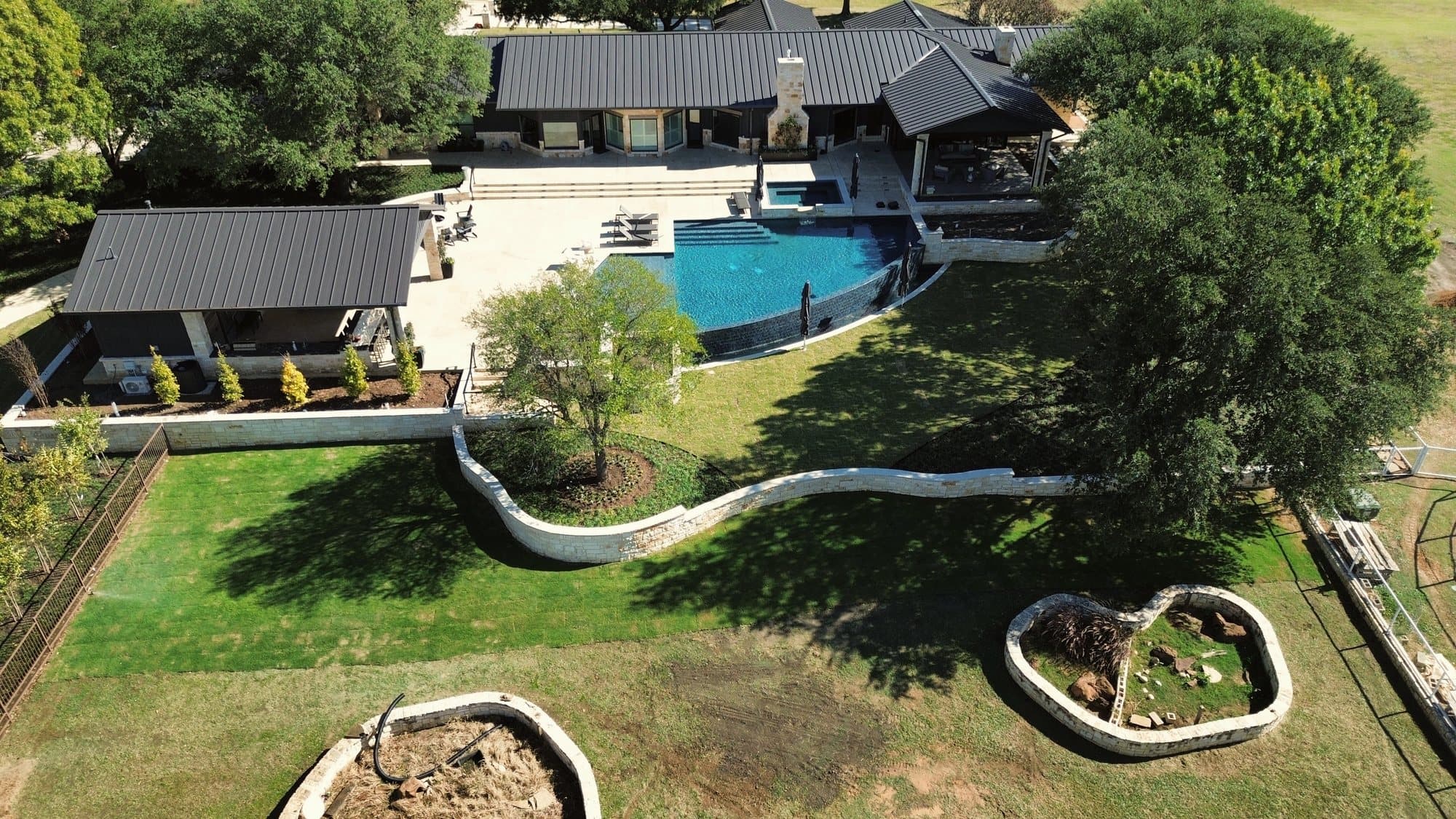 Backyard Pool From Above — Pools
