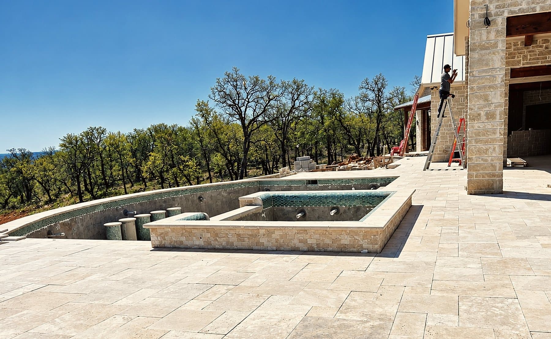 Travertine Pool & Spa — Pools