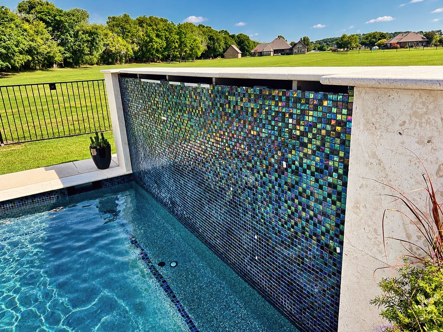 Glass-Tile Water Wall — Water features